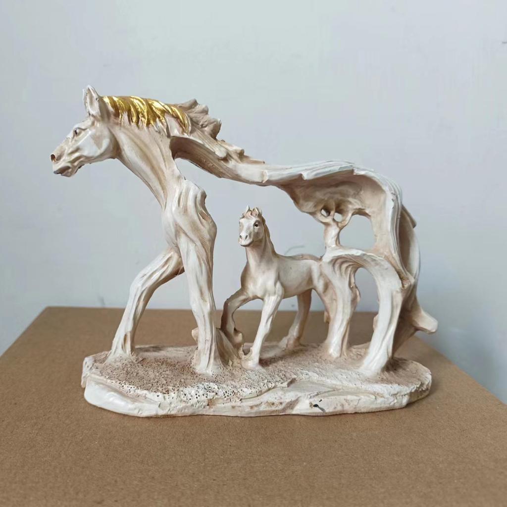 Pryskyřičná soška indického koně Stolní ozdoba Řemesla Zvířecí socha Miniatury Dekorace na stůl pro domácí kancelář Hračka Dárek pro děti
