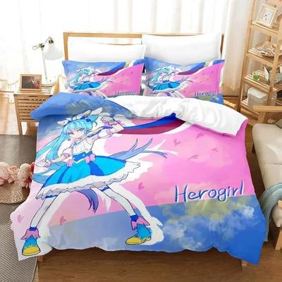3D Kawaii Hirogaru Sky! Pretty Cure Bedding Set Single Twin Full Queen King Size Bed Set Adult Kid Bedroom Duvetcover Sets