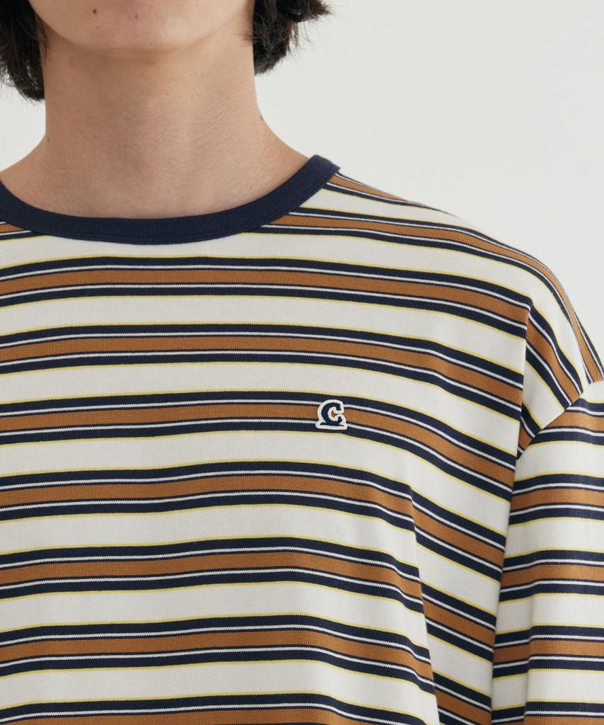 Covernat Multi-Stripe Long Sleeve Beige