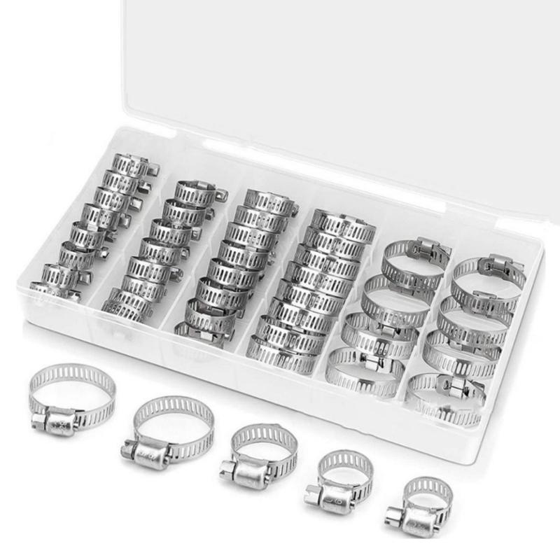 Rusts Resistant Hose Clamp Set Multiple Diameter Pipe Connection Hardware for Home Industrial Use