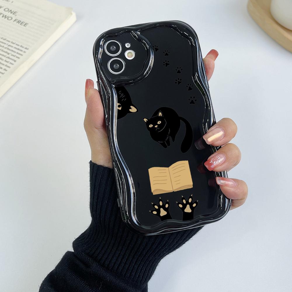 LZ12 Cat Cute Cartoon Clear Soft Wave Phone Cases for iPhone 15 13 Pro Max 12 Mini 14 8 Plus XS Max XR 6 Protection Back Cover