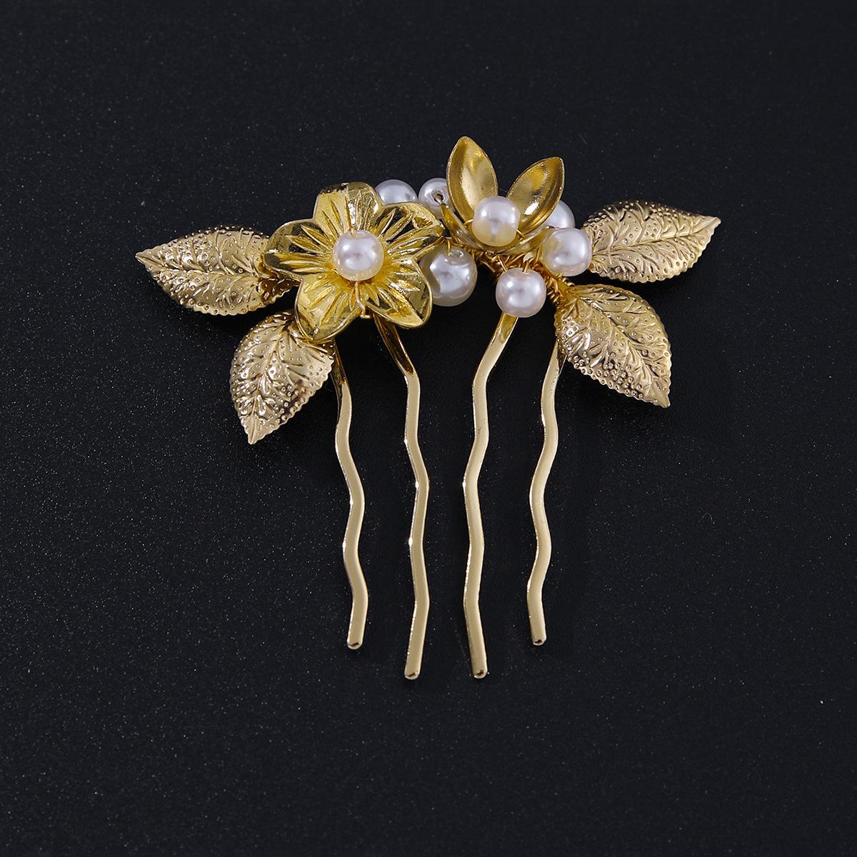 European-American Crystal Pearl Hair Comb - Handmade Alloy Bridal Hairpins & Accessories