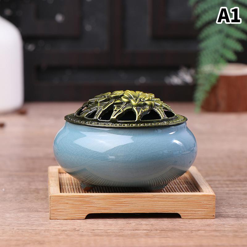 Ceramic Ice Cracking Incense Burner Coil Cone Stick Incense Burner Holder Home Ornaments Japanese Incense Burners Zen Decor 7