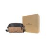 Coach Graham 23 Metallic Logo Iconic Pendant Color Block Leather Camera Bag Men Shoulder Bag Black Khaki Brown 50715-QBTN2