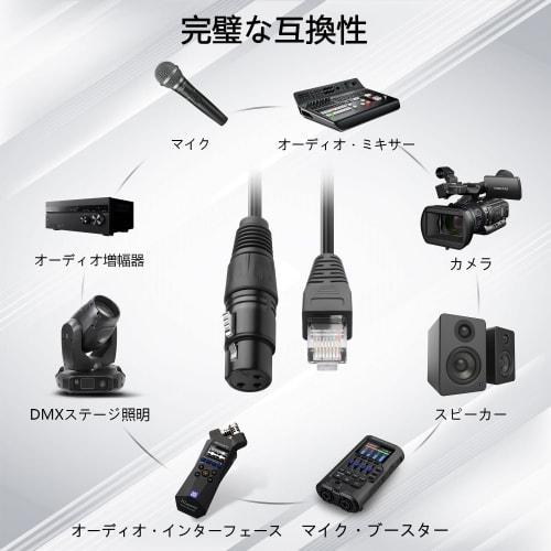 CERRXIAN 2-Piece 3-Pin XLR to RJ45 Cable, XLR Female to RJ45 Male Converter Cable, 30cm, for DMX Cables, Speakers, Amplifiers, KTV Equipment, and Stag