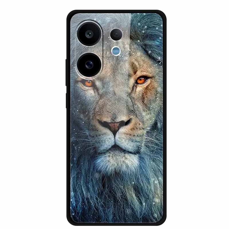 For Vivo V60 5G Glass Case Fashion Cool Animal Tempered Glass Back Cover Case For Vivo V 60 2025 Phone Cases 6.77" Fundas Coques