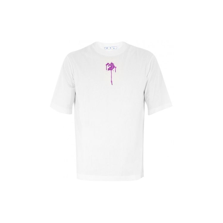 

Off-White Drip Logo Футболка для скейтбординга с короткими рукавами Белые/фиолетовые мужские топы OMAA119F21JER0200137 S