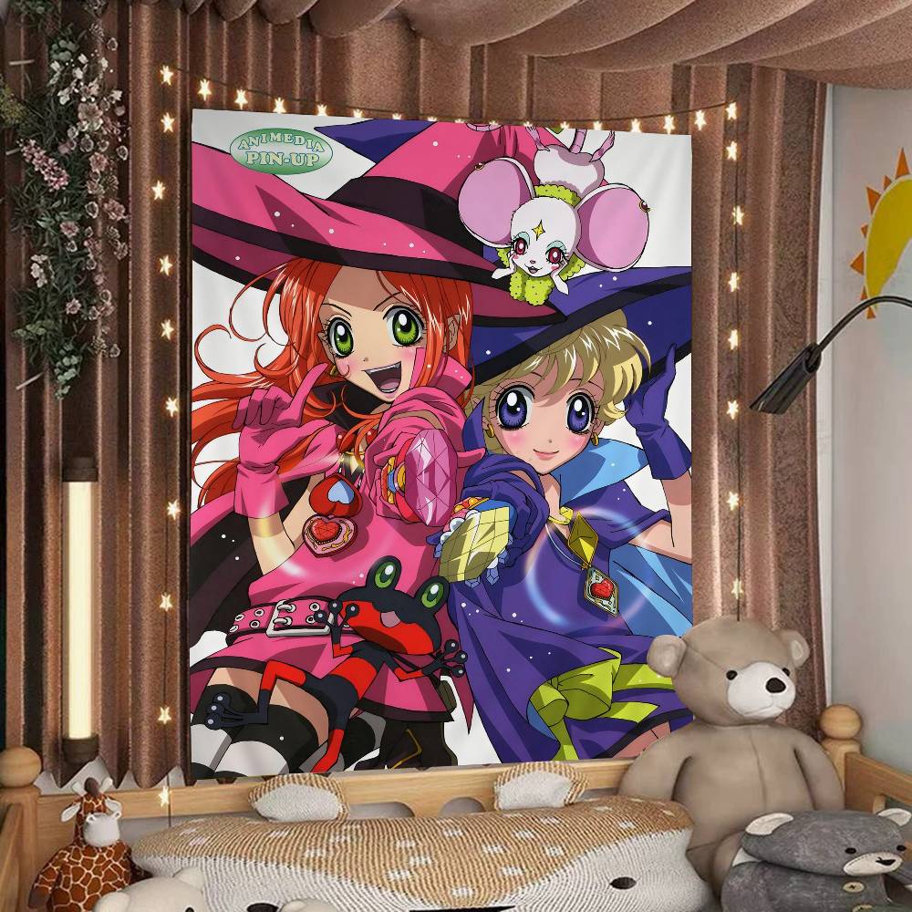 Anime Sugar Sugar Rune Colorful Tapestry Art Printing Japanese Wall Tapestry Anime Wall Hanging Home Decor