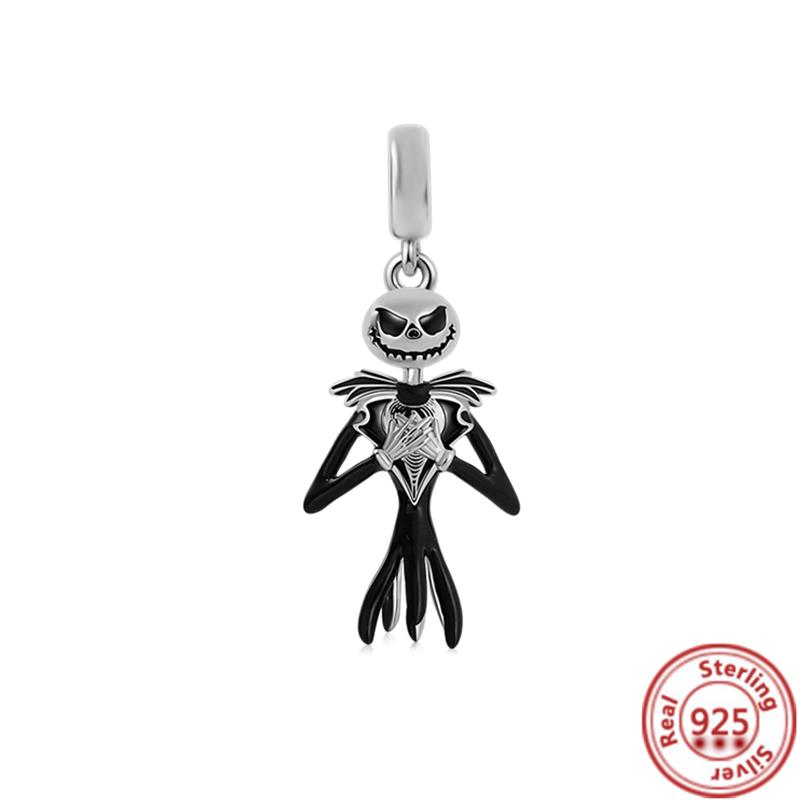 100% 925 Sterling copper Demon Skull Pumpkin Cross Angel Wings Heart Beads Fit Original Pantaro Charms Bracelet DIY Zircon Gift