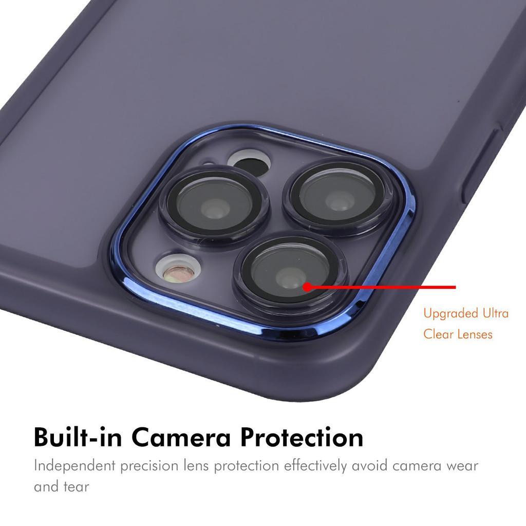 ENKAY HAT PRINCE For iPhone 15 Pro Case Matte TPU Phone Cover with Lens Film