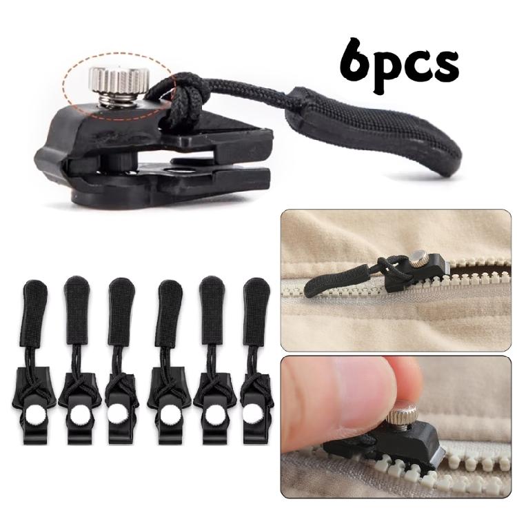 6/12Pcs Zippers Replacement Slider Easy Install Zippers Fixer for Clothing Wetsuits Bags Backpacks Purse Wallet