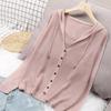 Summer Short Knitted Cardigan Coat Women's Hooded Ladies Solid Color Button Sun Protection Thin Outdoor Outwear