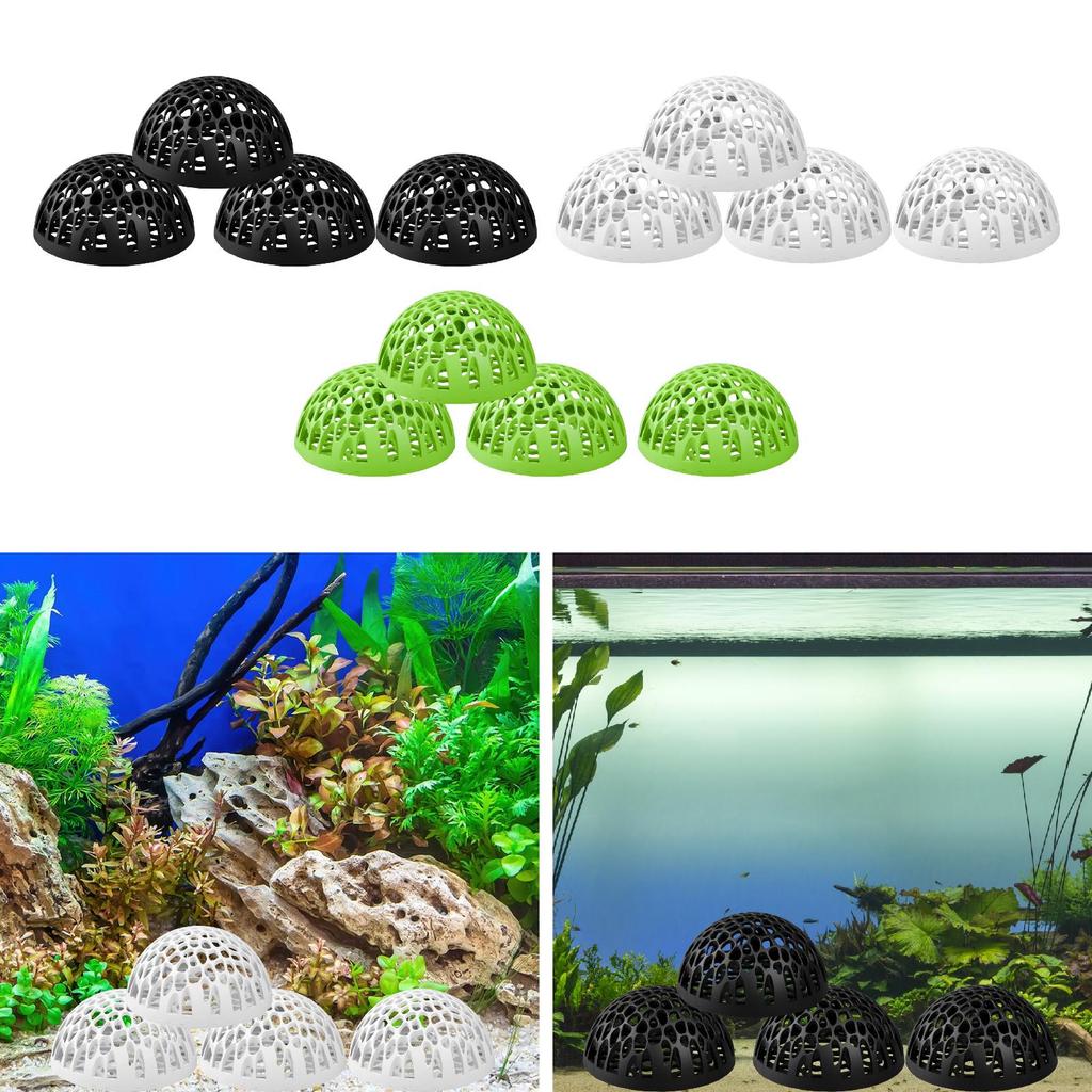 4 Pieces Tank Cave Shelter Hollow Hiding House Rest Hide Supplies Aquarium Shelter for Cichlid Reptiles