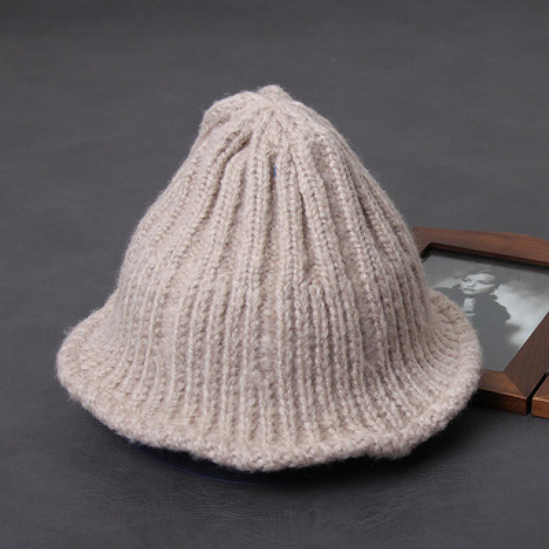 Wool Knit Beanie - Cowl Beanie 1 - h834 black