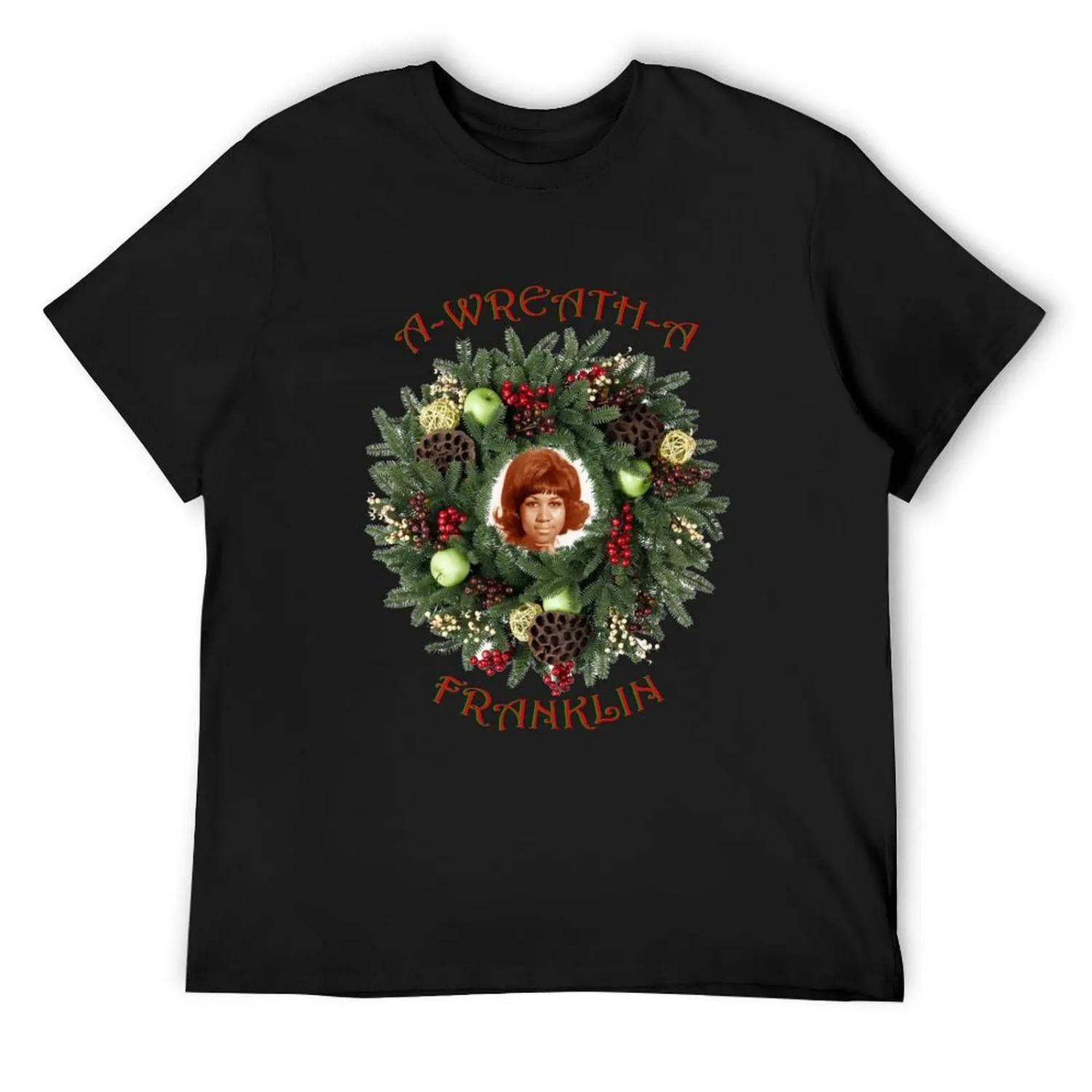 A-WREATH-A, The Queen of Soul at Christmas T-Shirt aesthetic clothes summer top Blouse T-shirts for men cotton S