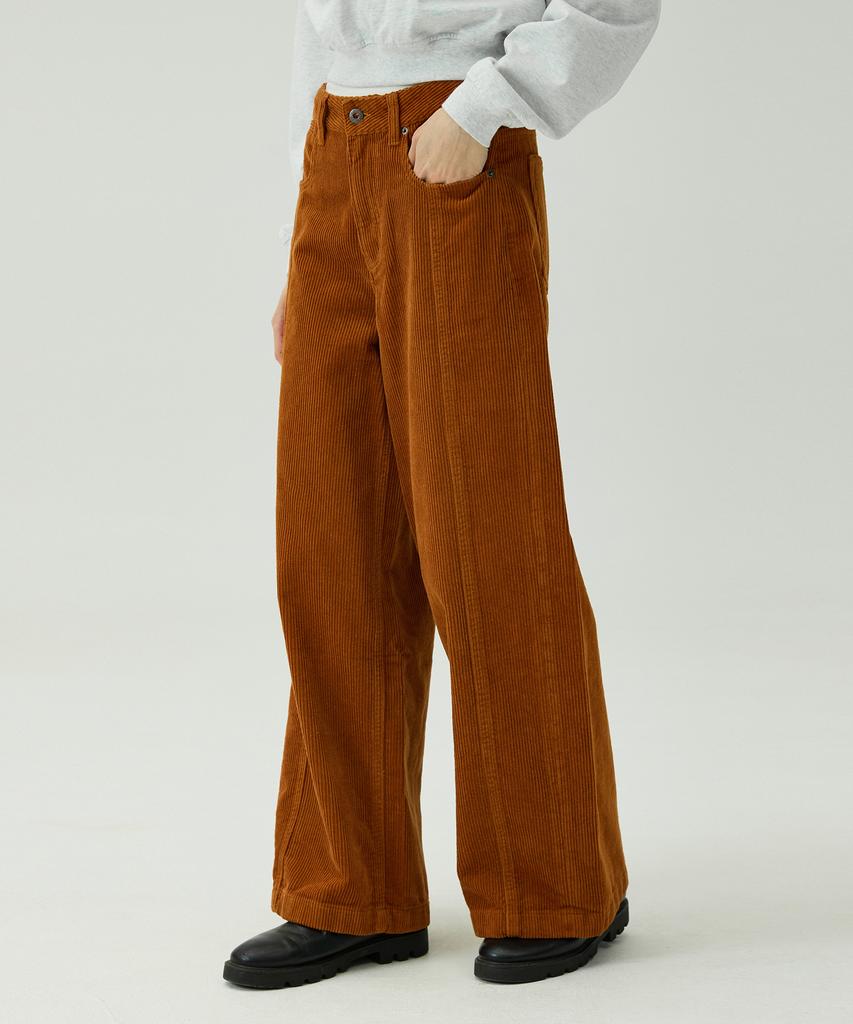 MAGOODGAN Petro 4813 Corduroy Flare Wide Fit Cream Pants