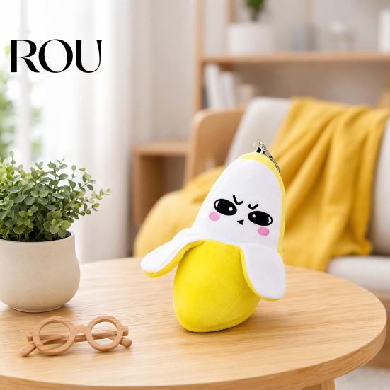 Interactive Banana Keychain Musical Plush Toy, Fruit Sensing Metronome with Sounds, Cute Accessory Sound Toy for Kids, Motion Sensor Keyring Gift Soft
