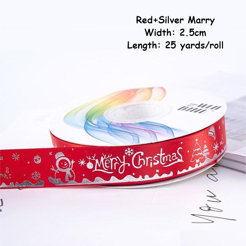 1/4 Inch Christmas Ribbon for Crafts Holiday Grosgrain Ribbon Christmas Ribbon for Gift Wrapping Festival Party Decoration
