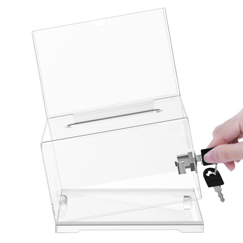 Transparent Ballot Box for Opinion Collection, Elections, Exhibitions, and Business Card Storage