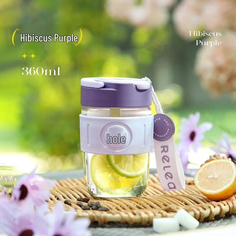 RELEA High Borosilicate Glass Straw Tumbler