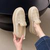 Korean Style Women's Summer Mesh Sequin Loafers - Breathable Slip-on with Thick Sole