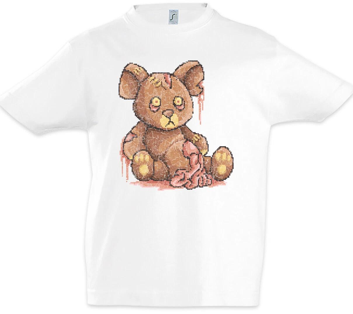 Pixel Zombie Teddy Kids Boys T-Shirt Zombies Geek Nerd Bear Teddy Bear Bear- 120