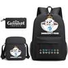 Genshinimpact Yuanshen School Bag Three-Piece Pencil Case Shoulder Bag Backpack