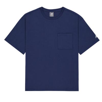 T Shirts Men's Blue Crew Neck Moderate AMT52382-NNY