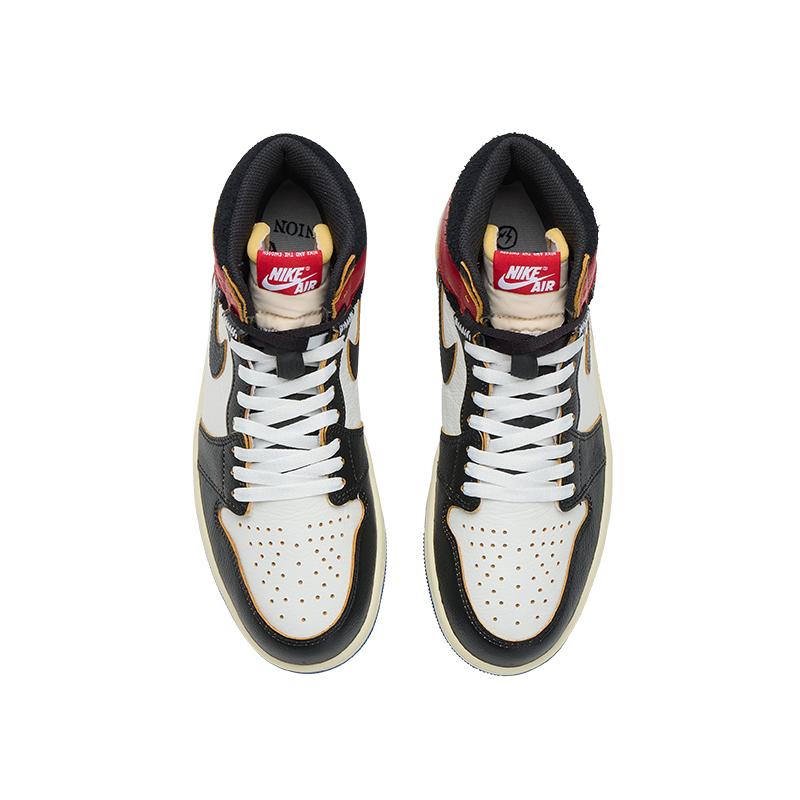 Jordan X Union X Fragment Design Air Jordan 1 High Top Vintage Basketball Shoes Unisex Black White Blue IO7847-002