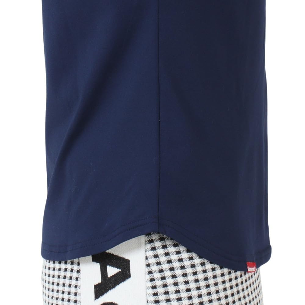 Admiral Golf ADLA459 Women's Classic Fleece-Lined Metal Logo Long Sleeve Mock Shirt, Navy