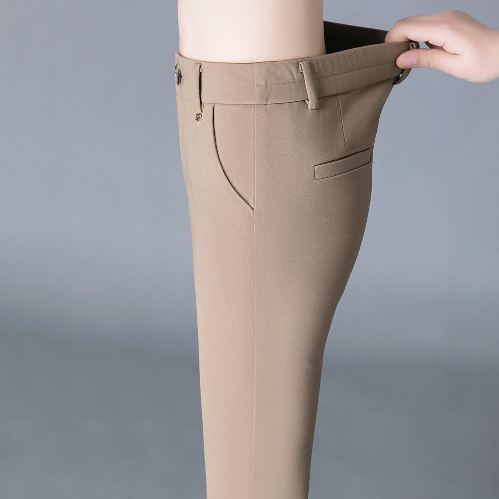 FiveFive Women High-Waisted Elastic Trousers Oversized Size Mom Outer Wear Leggings Casual Straight Pants