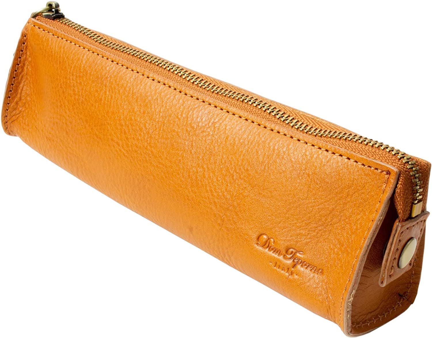 

Пенал Dom Teporna из натуральной кожи, Тонкий, Стильный, Итальянская кожа, Плавная молния, Маленький, Вмещает перьевые ручки, Канцелярские товары, Коричневый