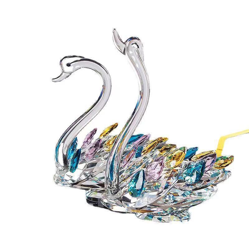 Crystal Swan Ornament: Creative Living Room & Entrance Decor, TV & Wine Cabinet Adornment, Wedding Gift