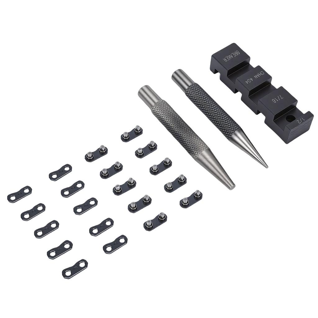 Portable Chainsaw Breaker Kit Chain Anvil and Punch Tool 10 Link Repair Preset Straps Compatible with 1 4 3 8 Inch 325
