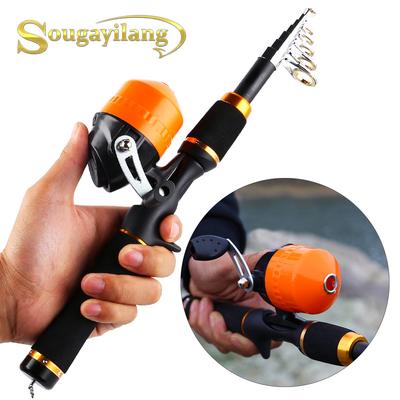 Kids Fishing Rod Reel Combos Telescopic Pocket Fishing Pole Spinning Reel Travel Freshwater Fishing