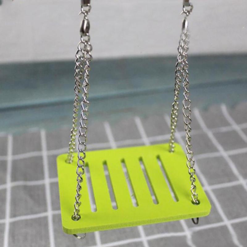 Hamster Colorful Hanging Swing Small Animal Activity Toy Cage Accessories For Hamsters Mice Parrots