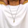 Hip Hop Shining Zircon Lightning Pendant Necklace for Men, Two-color Personality Pendant, Fashion Punk Rock Jewelry Gift