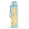 1PC Floral Pattern Dog Silhouette 750ml Color Plastic Sports Water Bottle Leakproof Flip Straw Lid Suitable for Sports Office Home Use