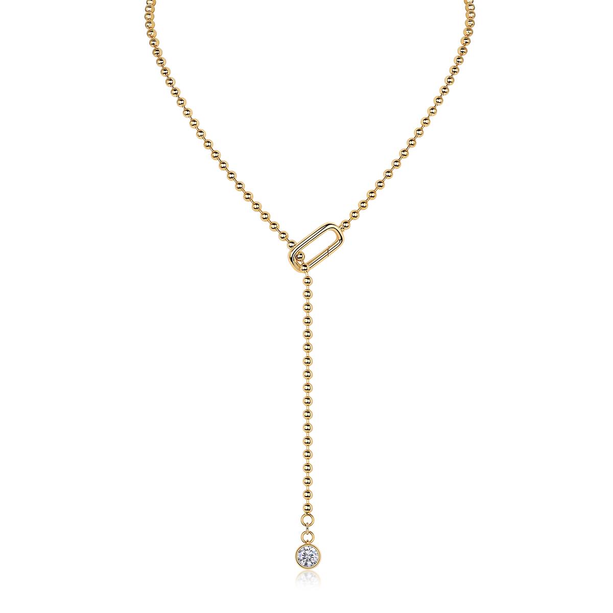 High Quality Necklace Jewelry Gold Plate 925 Sterling Silver VVS Moissanite Necklace золотой
