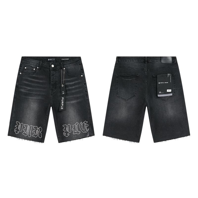 Cross-border Trendy Brand PURPLE BRAND JEANS European and American High Street Loose and Versatile Jeans Shorts Men's and Women's Tide