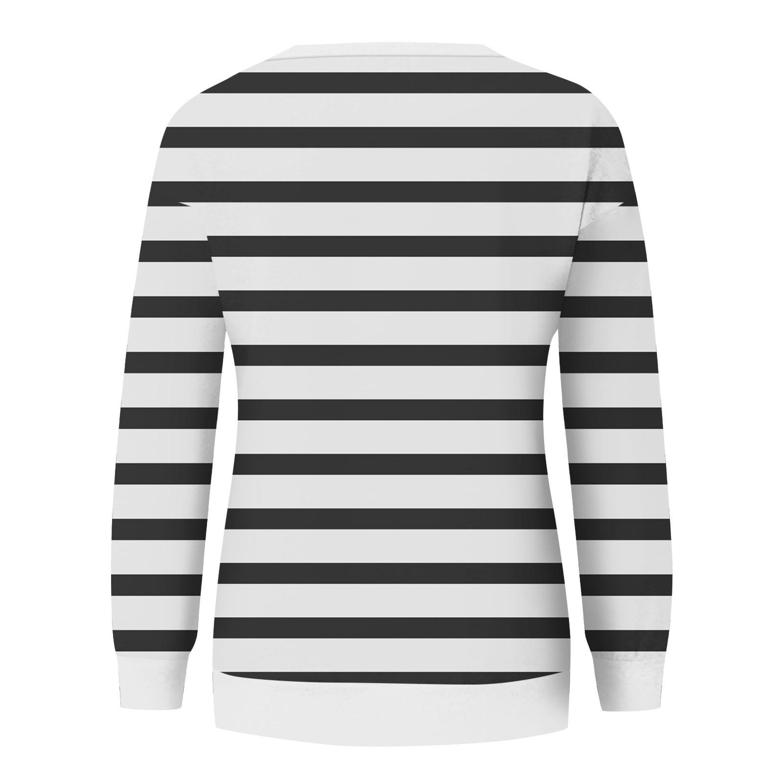 Женский повседневный модный пуловер с длинным рукавом и круглым вырезом с принтом M — фото 5