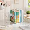 Desktop Document Storage Rack Clear Magazine Holder, 3/4-Compartment Desk Organizer, Vertical Bookend File Space Saving Book Stand for Students Sorter