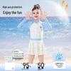 Disney Girls' Long-Sleeve One-Piece Sun Protection Swimsuit