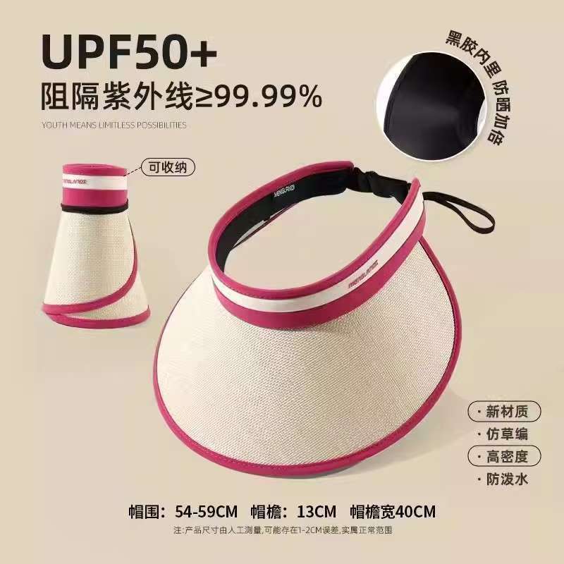 Sommer Vinyl UV-Schutz Sonnenschirm leerer Zylinder Kinder Strohhut Lafite Strohhut Sonnenschutz Sonnenhut Radfahren Outdoor