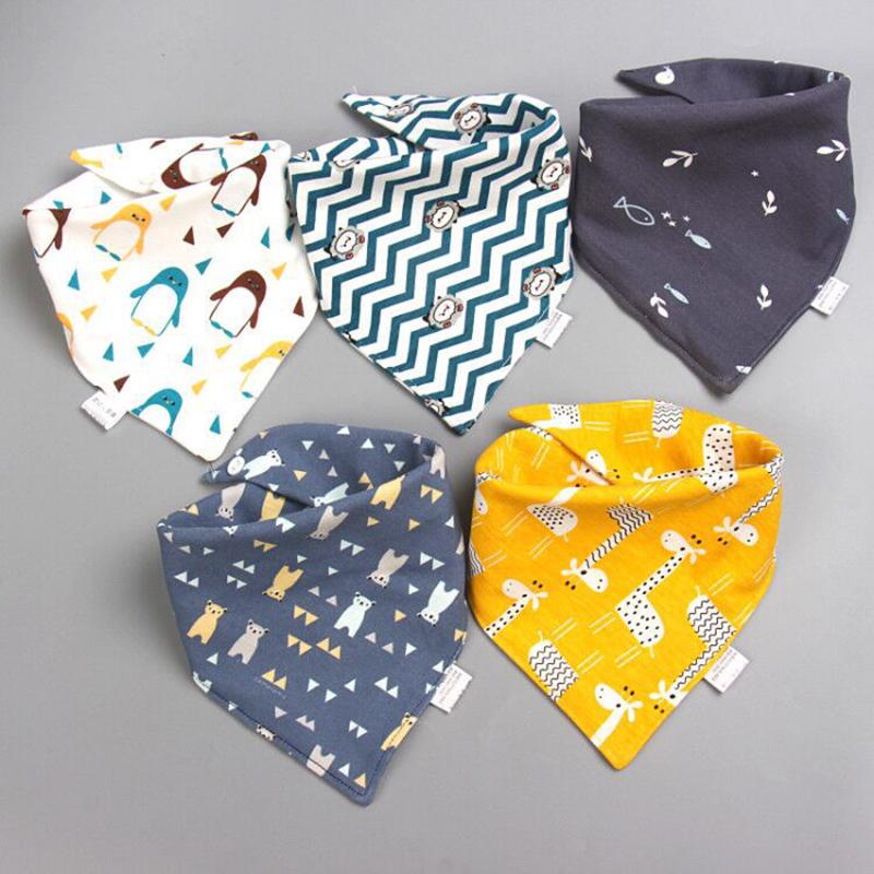 Baby Bibs 5 Pack Baby Bandana Drool Bibs Cotton for Unisex Boys Girls Babador Feeding Smock Infant Burp Cloth Baby Saliva Towel