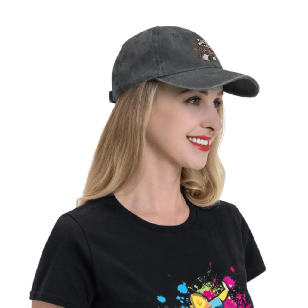 Raccoon Summer Classic Fashion Men Trucker Hat Cotton Breathable Women Cowboy Cap Outdoor Leisure Basketball Caps