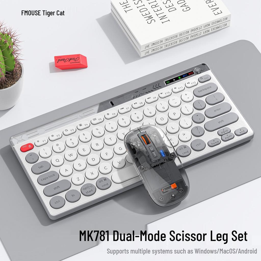 Rechargeable Universal Wireless Bluetooth Scissor-Switch Keyboard for Laptop, Desktop, Tablet, and Phone