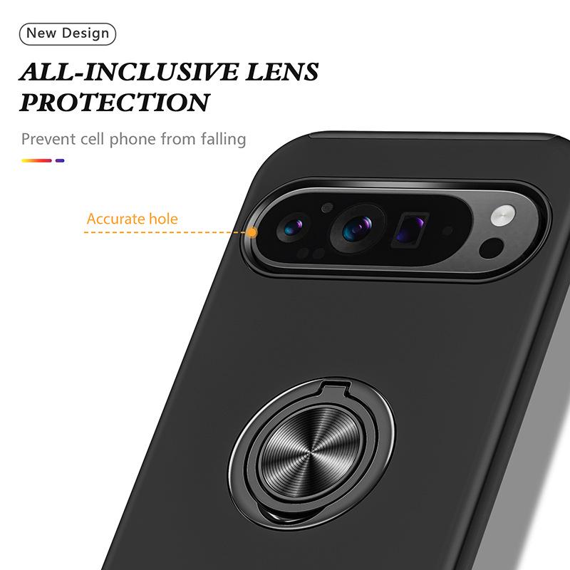 Google Pixel 9 Phone Case 9A Magnetic Car Holder, Drop-Proof, Popular Model with PRO Finger Ring, Frosted Finish