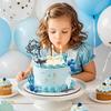 Decorațiuni Tort Ocean Topper Tort Rechin Figurine Rechin Decorațiune Temă Ocean Minge Albastră Decor Tort Topper Brioșă Mare