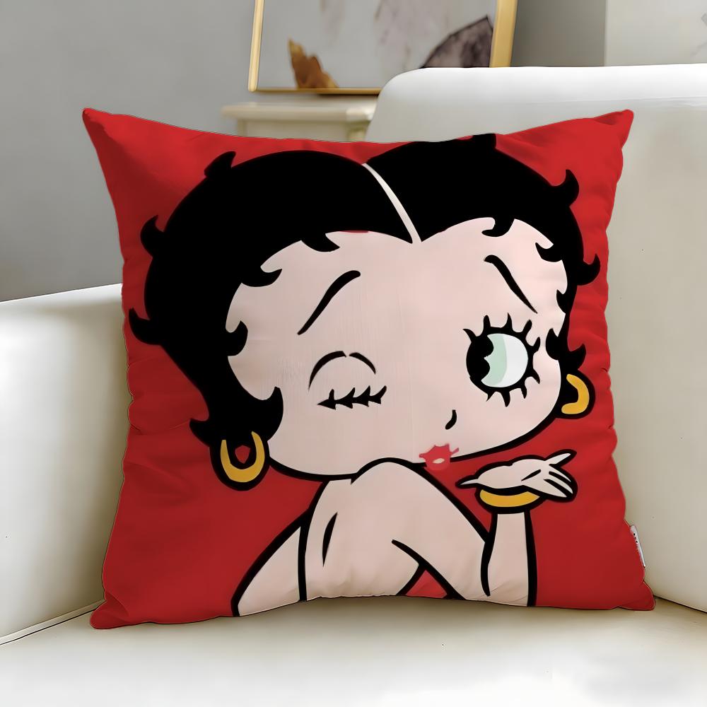 classic cartoon character Betty Boop Cushion Cover Soft EasyWash Pillow Case Versatile for Couch Bed Travel and Office